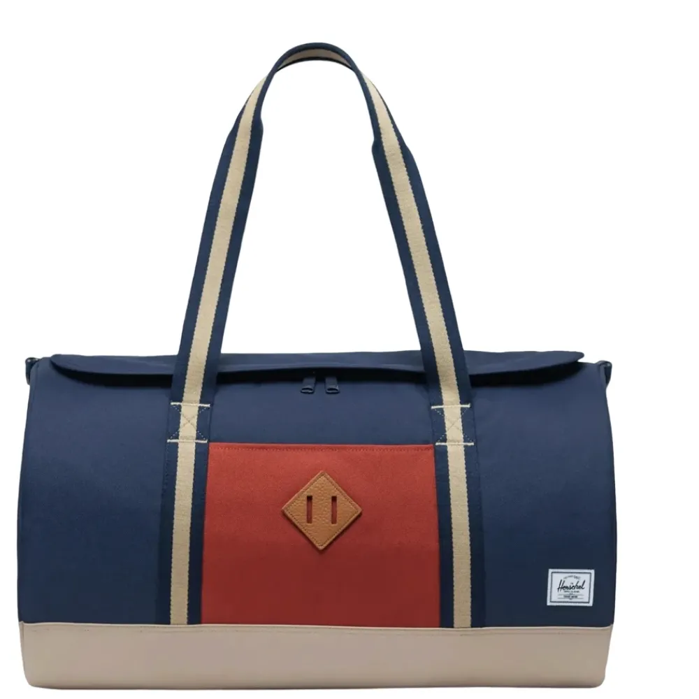 DAMES Herschel Heritage Duffle Tas Zwart/Rood Strepen