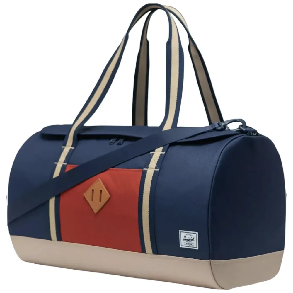 DAMES Herschel Heritage Duffle Tas Zwart/Rood Strepen