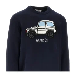 Heren MC2 Saint Barth Truien & Vesten^Heron Yuppies Class Car Jacquard Sweater