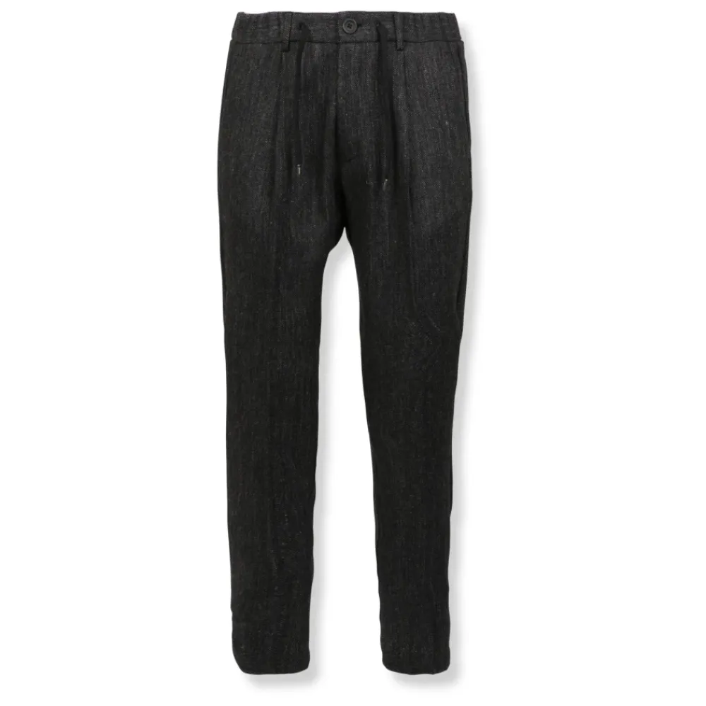 Heren Herno Herringbone Wool Flannel Trousers