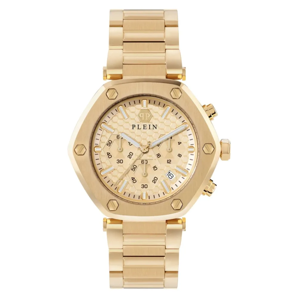 Heren Philipp Plein Horloges^Hexagon Chrono Gouden Horloge