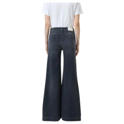 DAMES Closed Jeans^High-Waisted Wide Leg Grijze Jeans