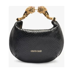 DAMES Roberto Cavalli Heuptassen^Hobo Tas met Slangenprint en Bejeweled Tijgerkoppen