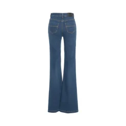 DAMES Elisabetta Franchi Jeans^Hoge Taille Flared Jeans met Gouden Knopen