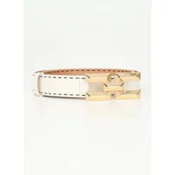 DAMES Elisabetta Franchi Riemen^Hoge Taille Leren Riem met Logo Gesp