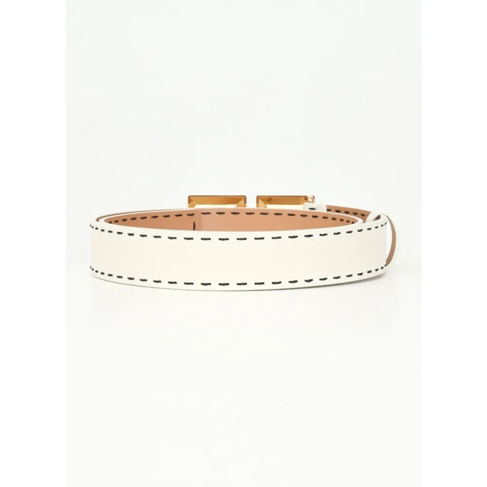 DAMES Elisabetta Franchi Riemen^Hoge Taille Leren Riem met Logo Gesp
