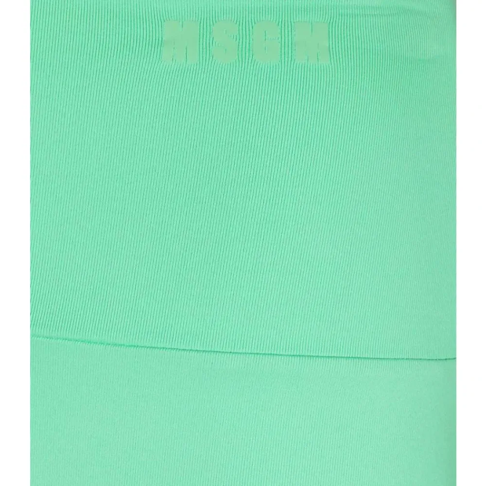 MSGM Trainingsbroeken^Hoge Taille Logo Print Shorts