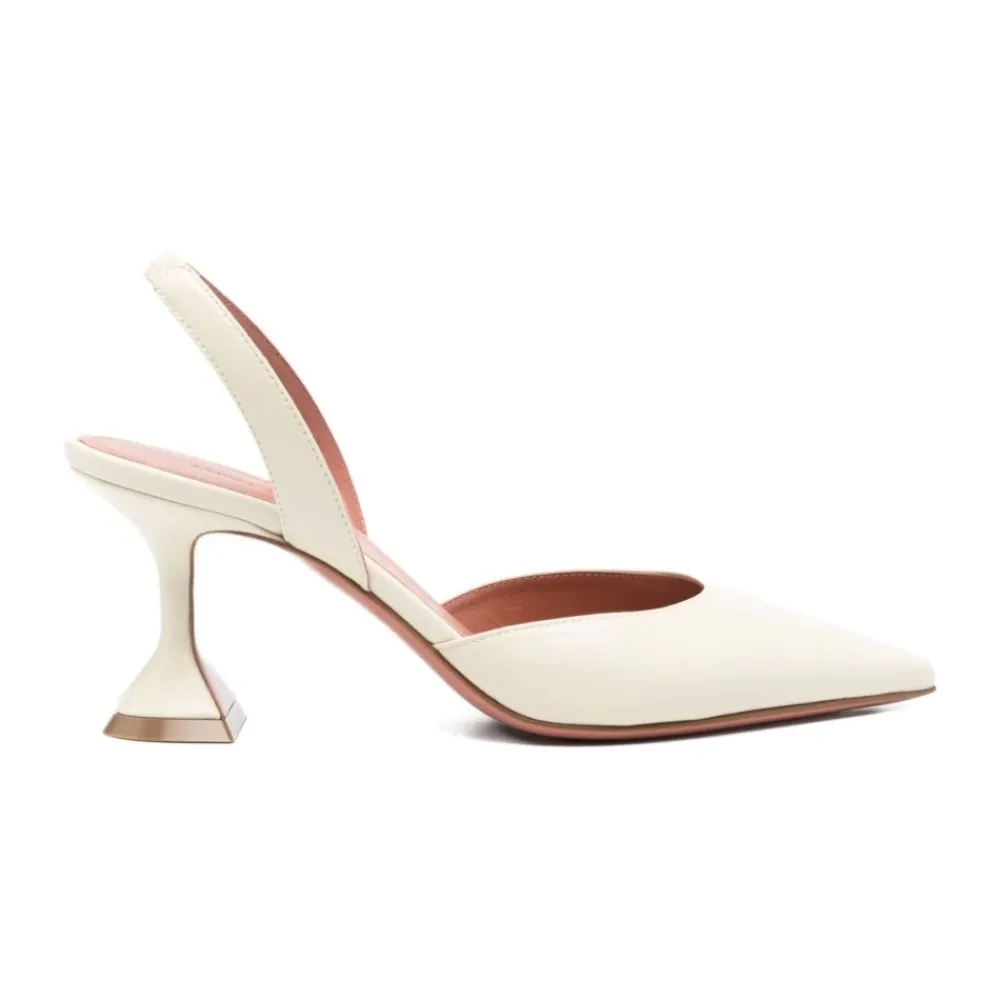 DAMES Amina Muaddi Holli Leren Slingback Pumps