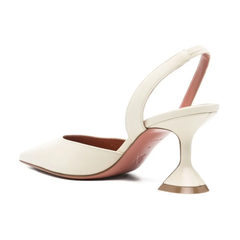 DAMES Amina Muaddi Holli Leren Slingback Pumps