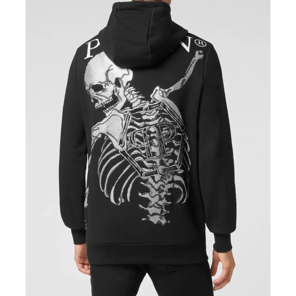 Heren Philipp Plein Truien & Vesten^Hooded Sweatshirt Skeleton