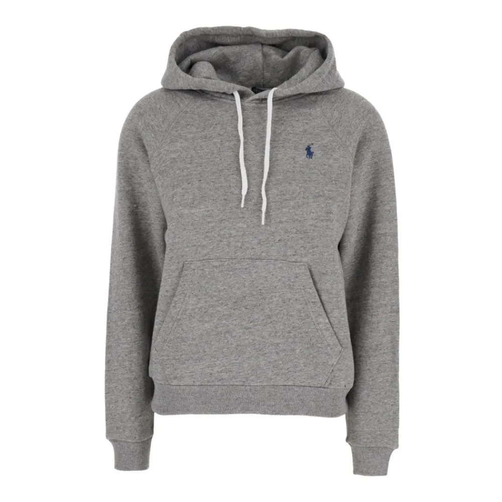 DAMES Polo Ralph Lauren Hoodie met trekkoord in de capuchon en ponyborduursel aan de voorkant