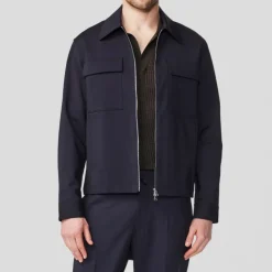 Heren NN07 Jassen^Hybride Navy Blue Jas met Rits