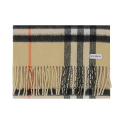 DAMES Burberry Iconische Check Cashmere Sjaal met Rafelranden