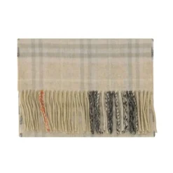 DAMES Burberry Iconische Check Cashmere Sjaal met Rafelranden