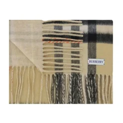 DAMES Burberry Iconische Check Cashmere Sjaal met Rafelranden