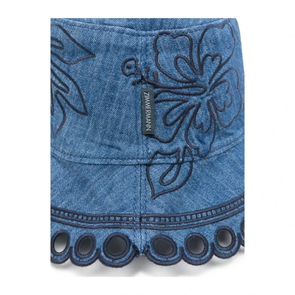 DAMES Zimmermann Hoeden^Indigo e Platte Hoed