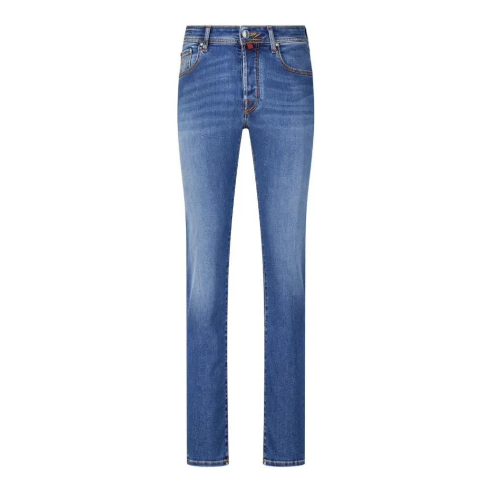 Heren Jacob Cohën Jeans^Italiaans Vakmanschap Slim-Fit Jeans met Unieke Design Details