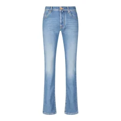 Heren Jacob Cohën Italiaans Vakmanschap Slim-Fit Jeans met Stijlvolle Details