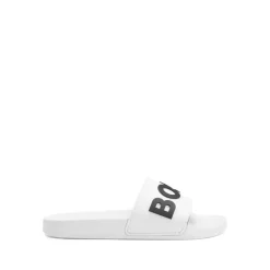 Heren Hugo Italiaanse Slider Sandalen met reliëflogo