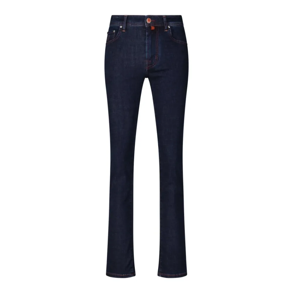 Heren Jacob Cohën Jeans^Italiaanse Slim-Fit Jeans met Denim