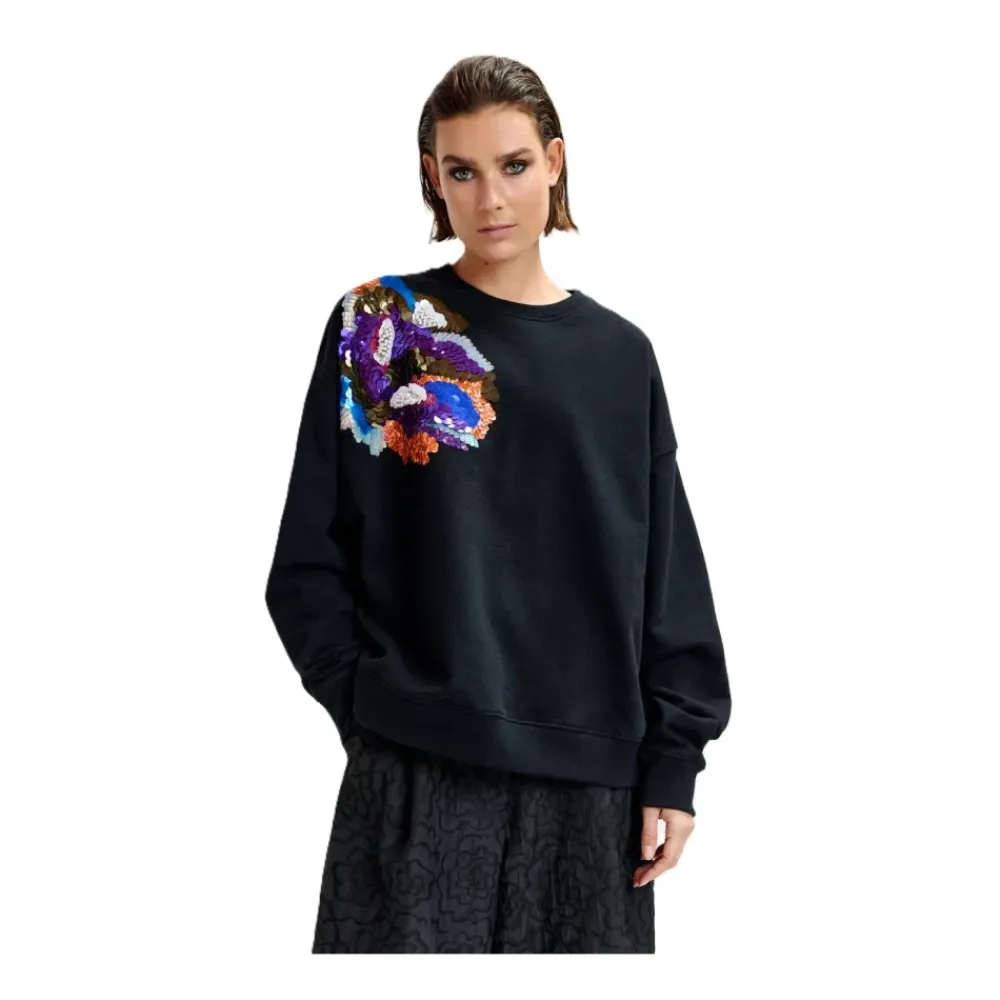 DAMES Essentiel Antwerp Ivening Geborduurde Sweatshirt