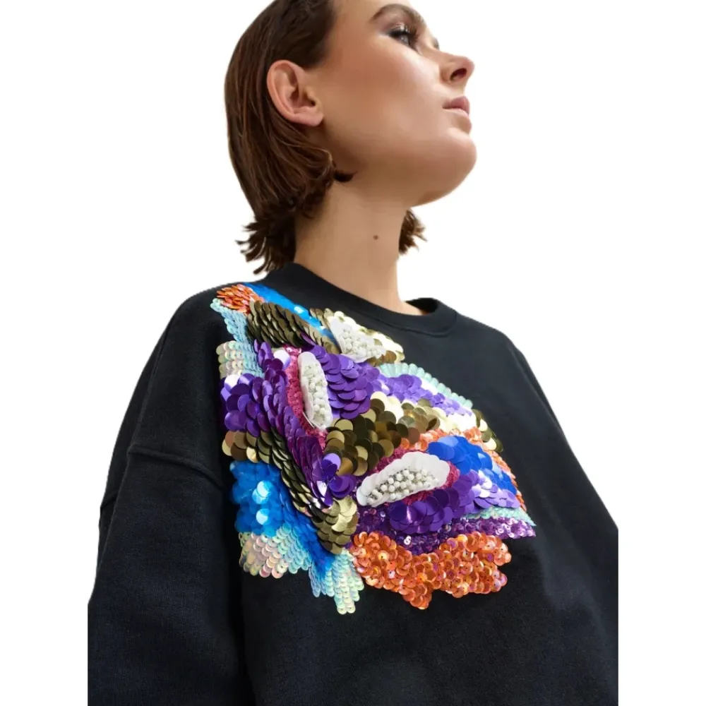 DAMES Essentiel Antwerp Ivening Geborduurde Sweatshirt