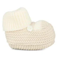 Little Bear Ivoor Gebreide Baby Slofjes