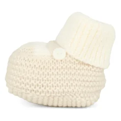 Little Bear Ivoor Gebreide Baby Slofjes
