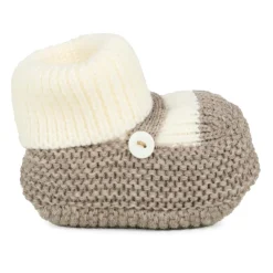 Little Bear Pantoffels^Ivoor Grijs Baby Sloffen met Enkelboeien