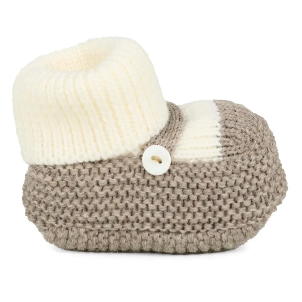 Little Bear Pantoffels^Ivoor Grijs Baby Sloffen met Enkelboeien