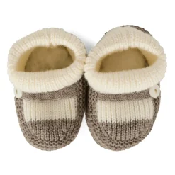Little Bear Pantoffels^Ivoor Grijs Baby Sloffen met Enkelboeien