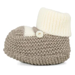 Little Bear Pantoffels^Ivoor Grijs Baby Sloffen met Enkelboeien