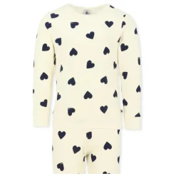 Petit Bateau Ivoor Hartprint Pyjamaset