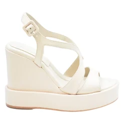 DAMES Paloma Barceló Ivoor Kant Platte Schoenen