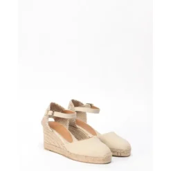 DAMES Castañer Sleehakken^Ivoor Kleurige Sleehakken