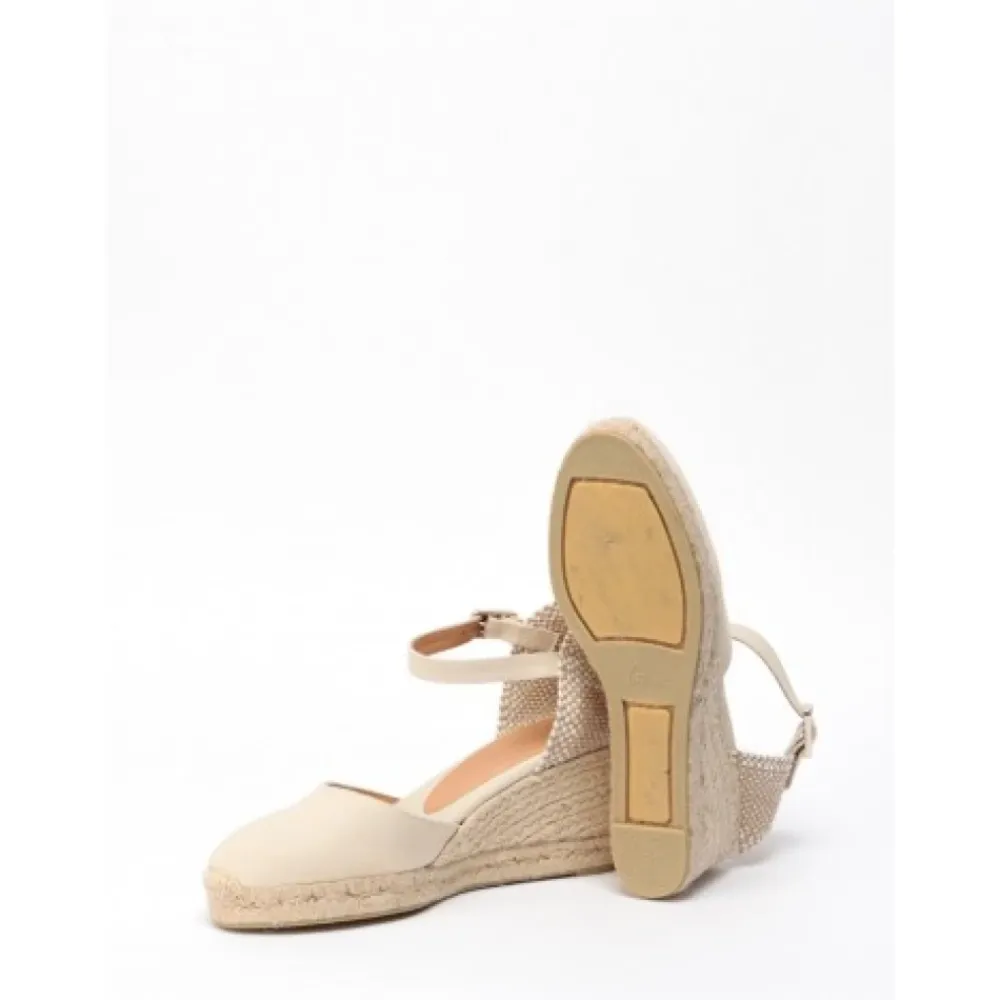 DAMES Castañer Sleehakken^Ivoor Kleurige Sleehakken