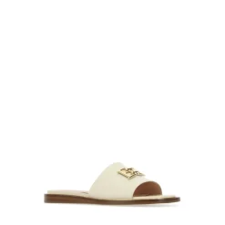 DAMES Bally Ivoor Leren Eloise Pantoffels