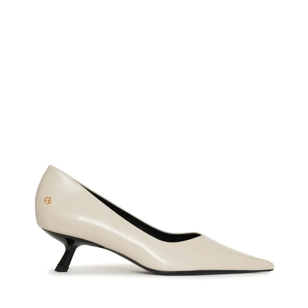 DAMES Anine Bing Ivoor Patent Kitten Heel Schoenen