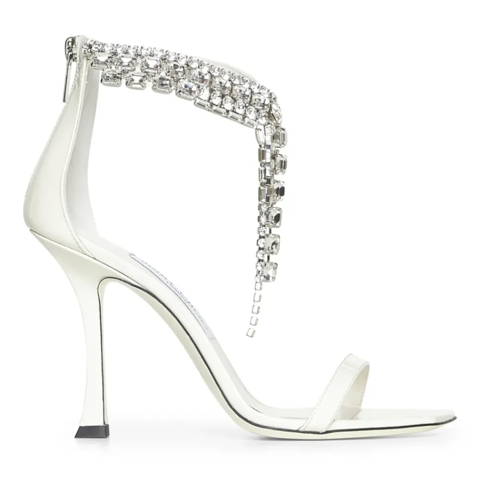 DAMES Jimmy Choo Sandalen^Ivoor sandalen met kristallen