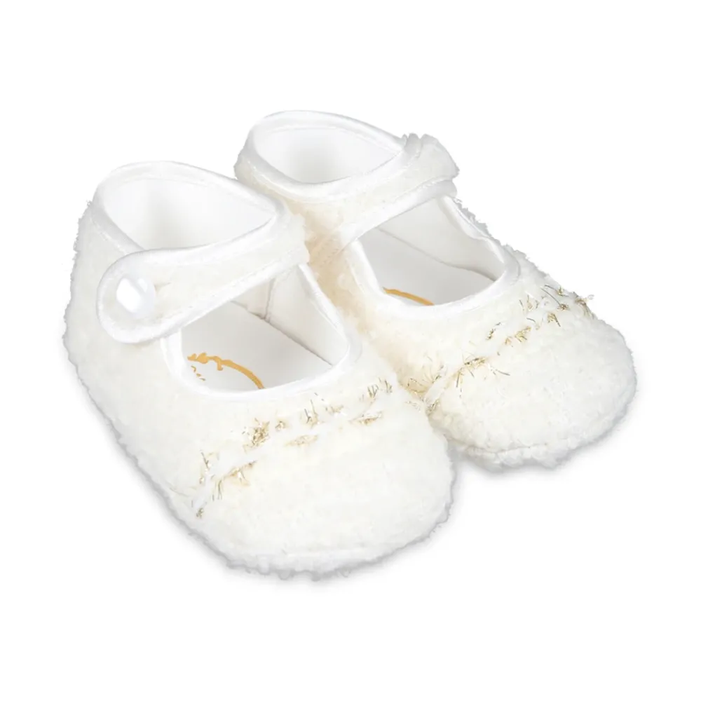 Monnalisa Ballerina'S^Ivory Bouclé Tweed Ballet Flats