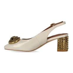 DAMES Kurt Geiger Pumps^Ivory Patent Leather Slingback Pumps