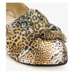 Roberto Cavalli Ballerina'S^Jaguar Skin Ballet Flats Knotted Detail