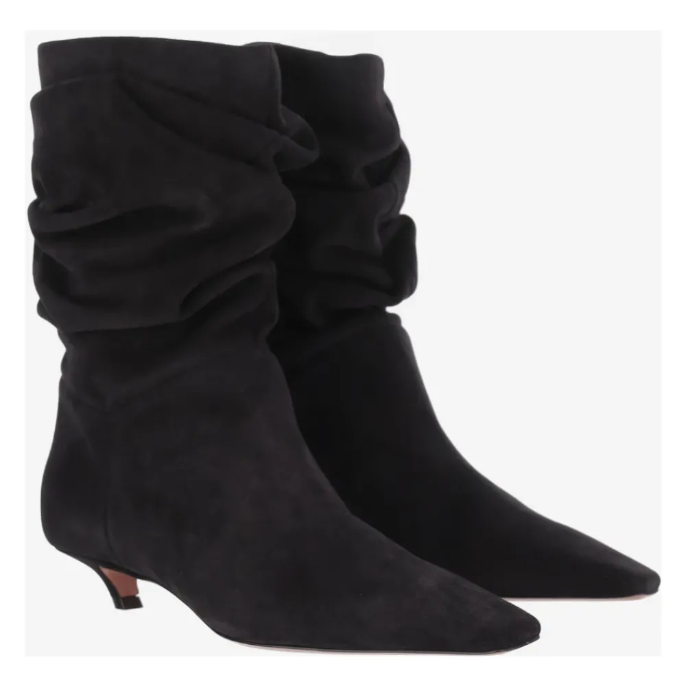 DAMES Amina Muaddi Enkellaarsjes|Laarzen^Jamie Boots van suèdeleer