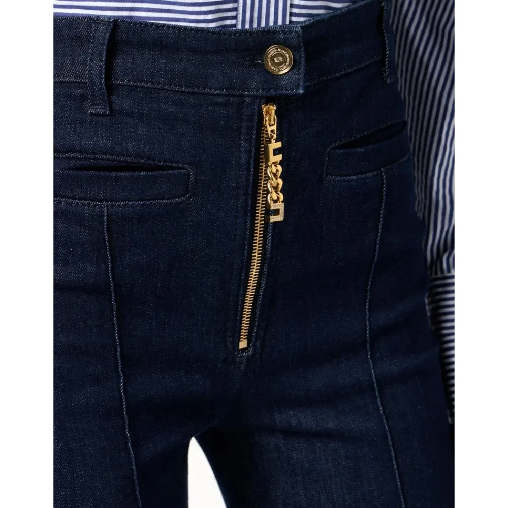 DAMES Elisabetta Franchi Jeans met juwelen rits