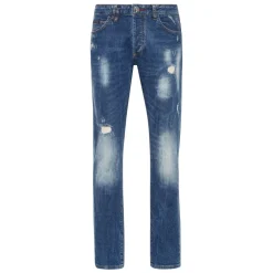Heren Philipp Plein Jeans Straight Cut Lion Circus