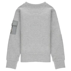 Moncler Bovenkleding^Jongens Grijze Katoenen Sweater met Ronde Hals