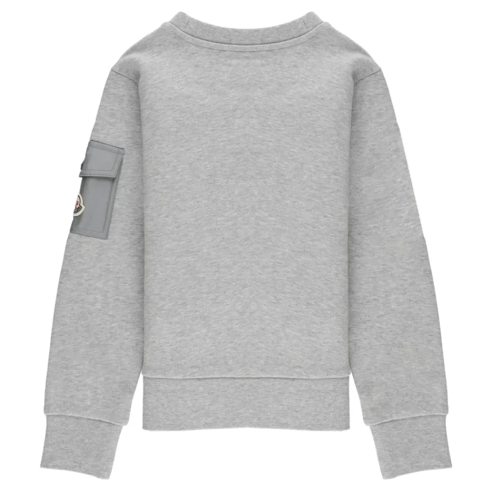 Moncler Bovenkleding^Jongens Grijze Katoenen Sweater met Ronde Hals