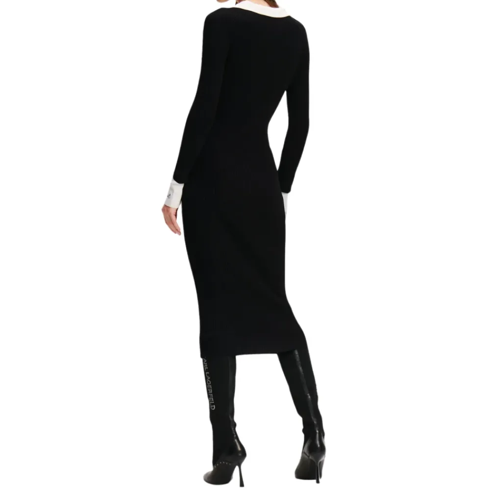 DAMES Karl Lagerfeld Jurk lslv polo gebreide jurk 246w1319