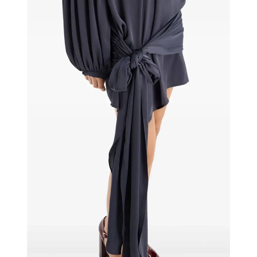 DAMES ROTATE Birger Christensen Jurk met hoge hals en knoopdetail