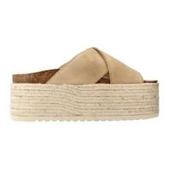 DAMES Yellow Jute Sleehak Sandaal